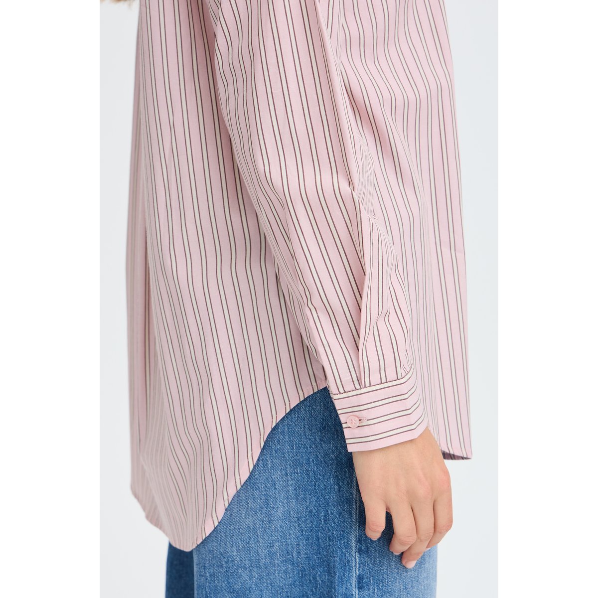 Chemise à manches longues, poignets boutonnés rose polignac stripe, B.YOUNG