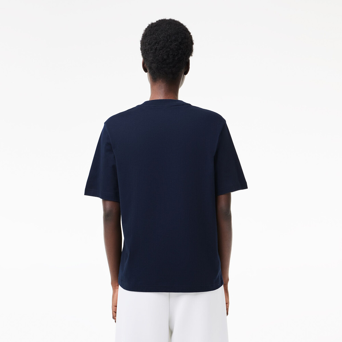 Cotton Crew Neck T-Shirt navy blue, LACOSTE