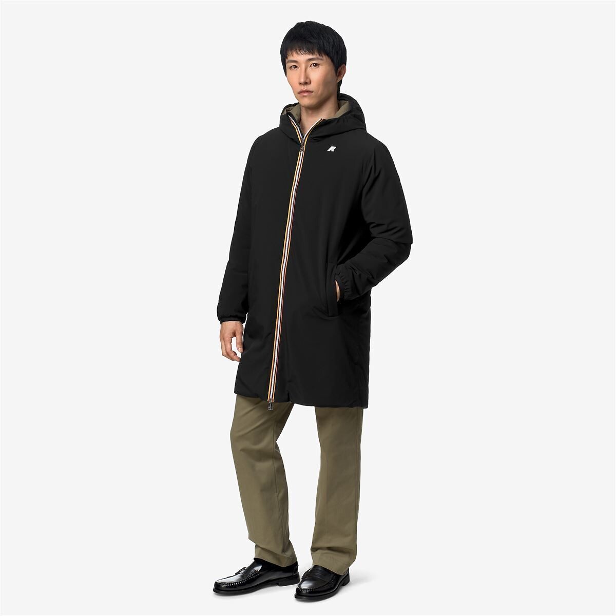 Parka longue, réversible, JACOB ST WARM noir/vert, K-WAY