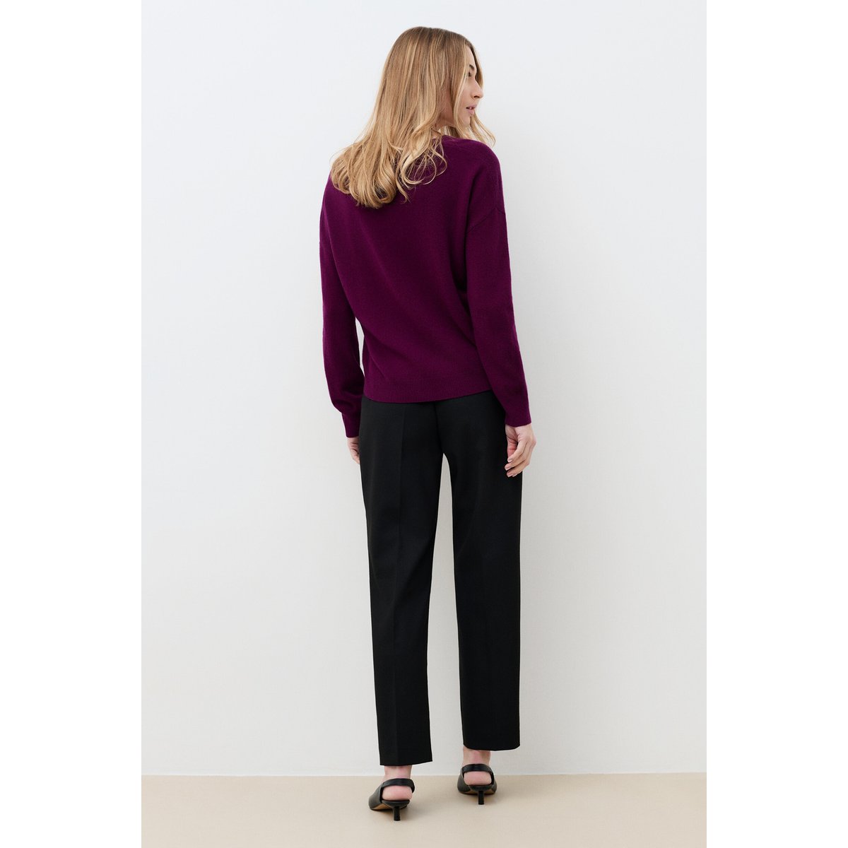 Pantalon droit taille haute POLYGONE noir, CAROLL