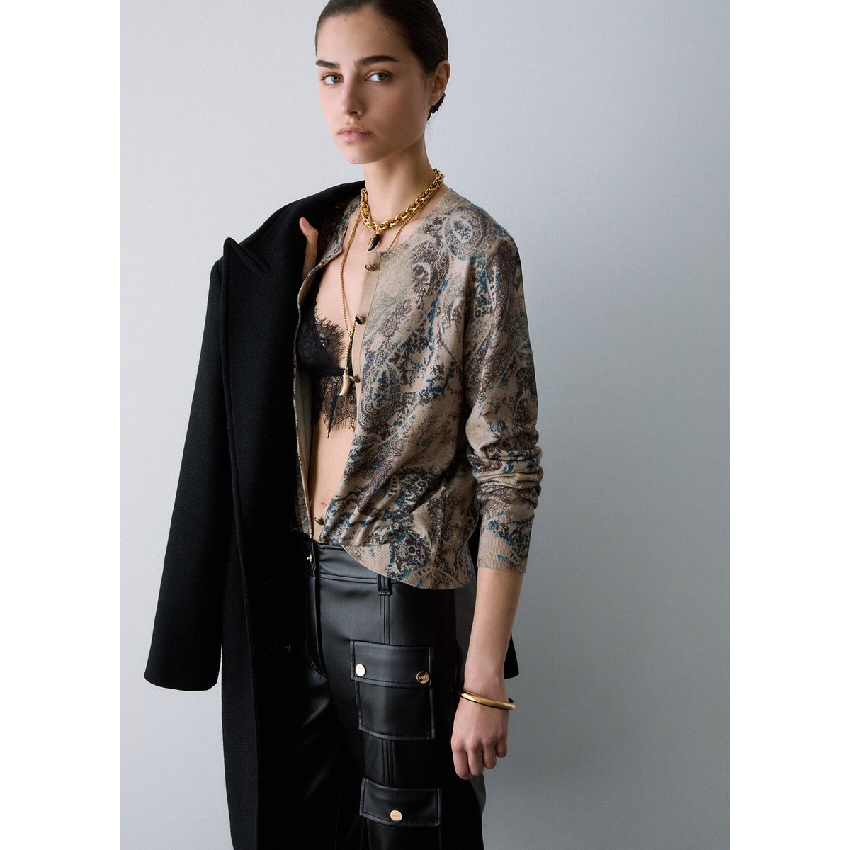 Cardigan en maille imprimée cachemire, LIU JO