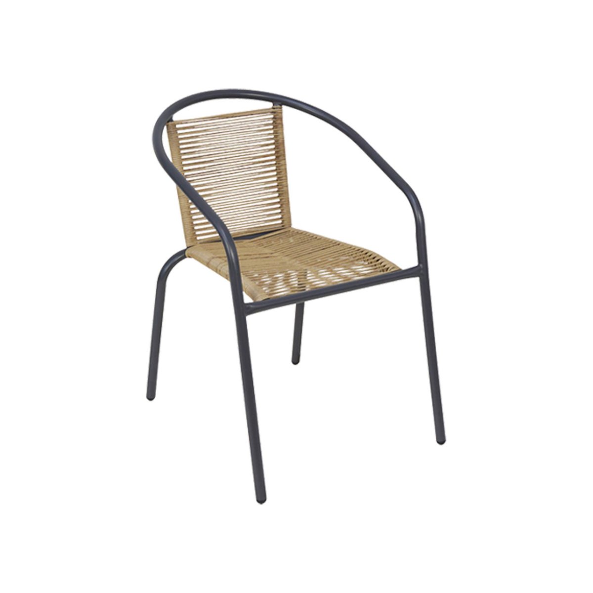 Fauteuil de jardin acier et résine (lot de 4) TONALA anthracite, SWEEEK