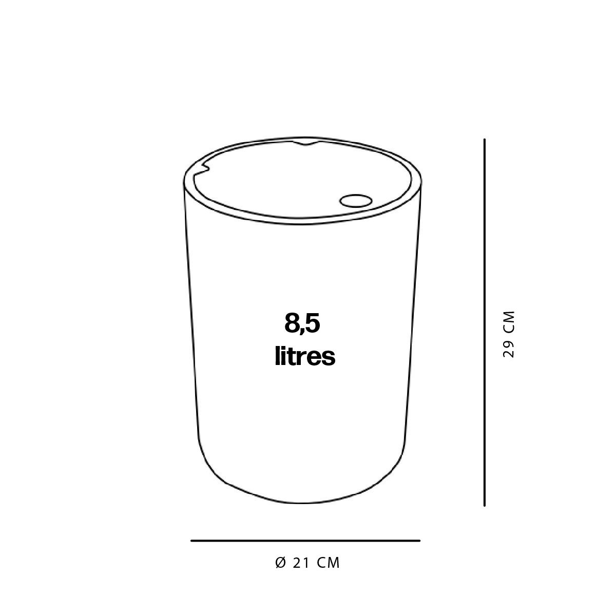 Poubelle 8,5 L avec couvercle poussoir BATHROOM bleu, UTILITY