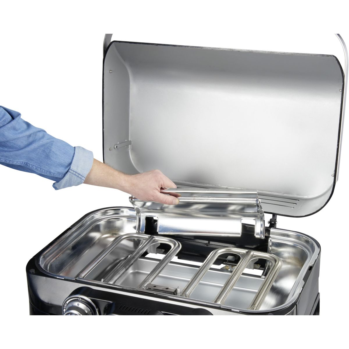 Barbecue gaz Attitude LX noir 2 brûleurs à poser, 58x36 cm noir, CAMPINGAZ