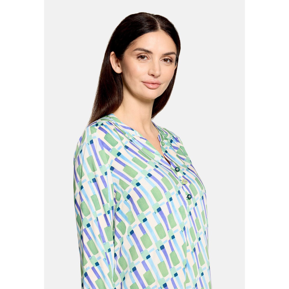 Blouse casual à boutons green/blue, CARTOON
