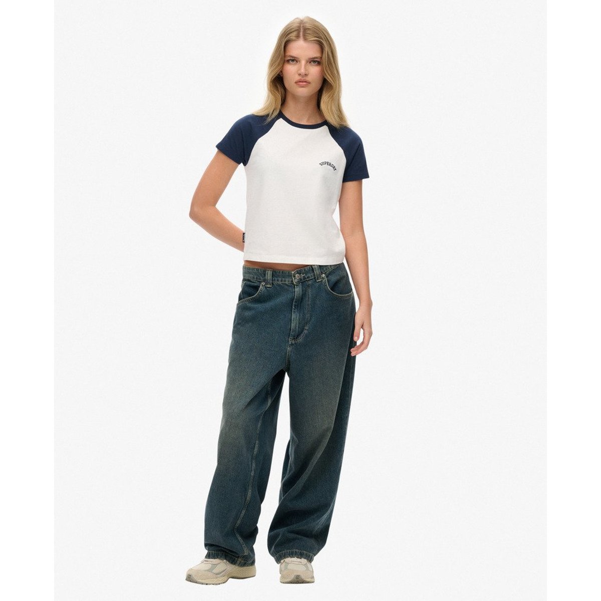 T-shirt Retro Logo Essential optic/bleu marine intense, SUPERDRY