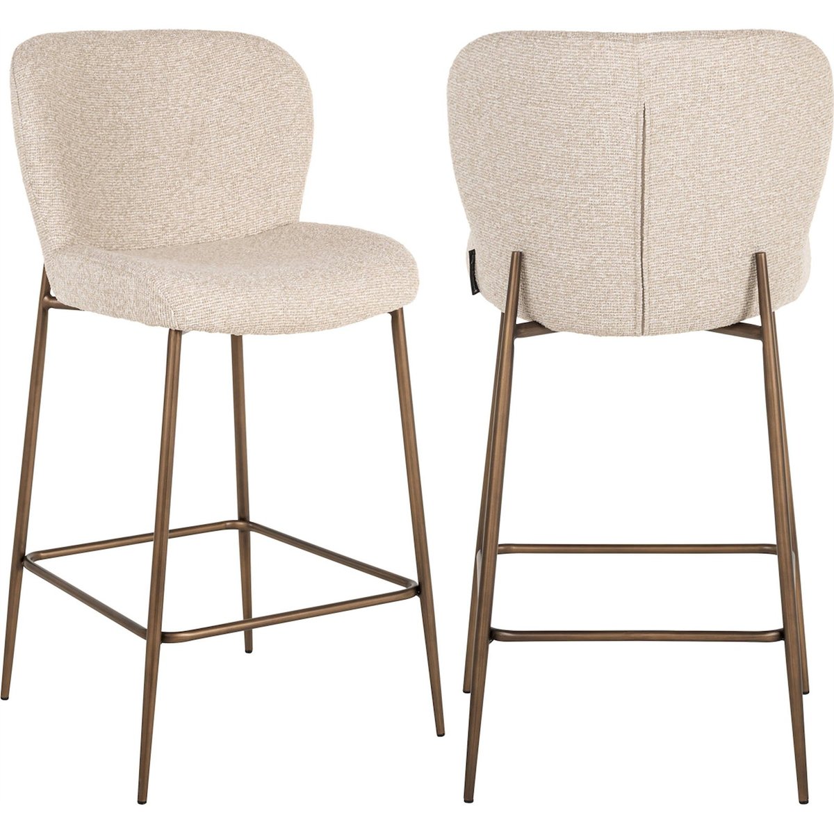Tabouret de bar moderne, COLLECTION ODARBY biscotti beige chaleureux, RECOLLECTION