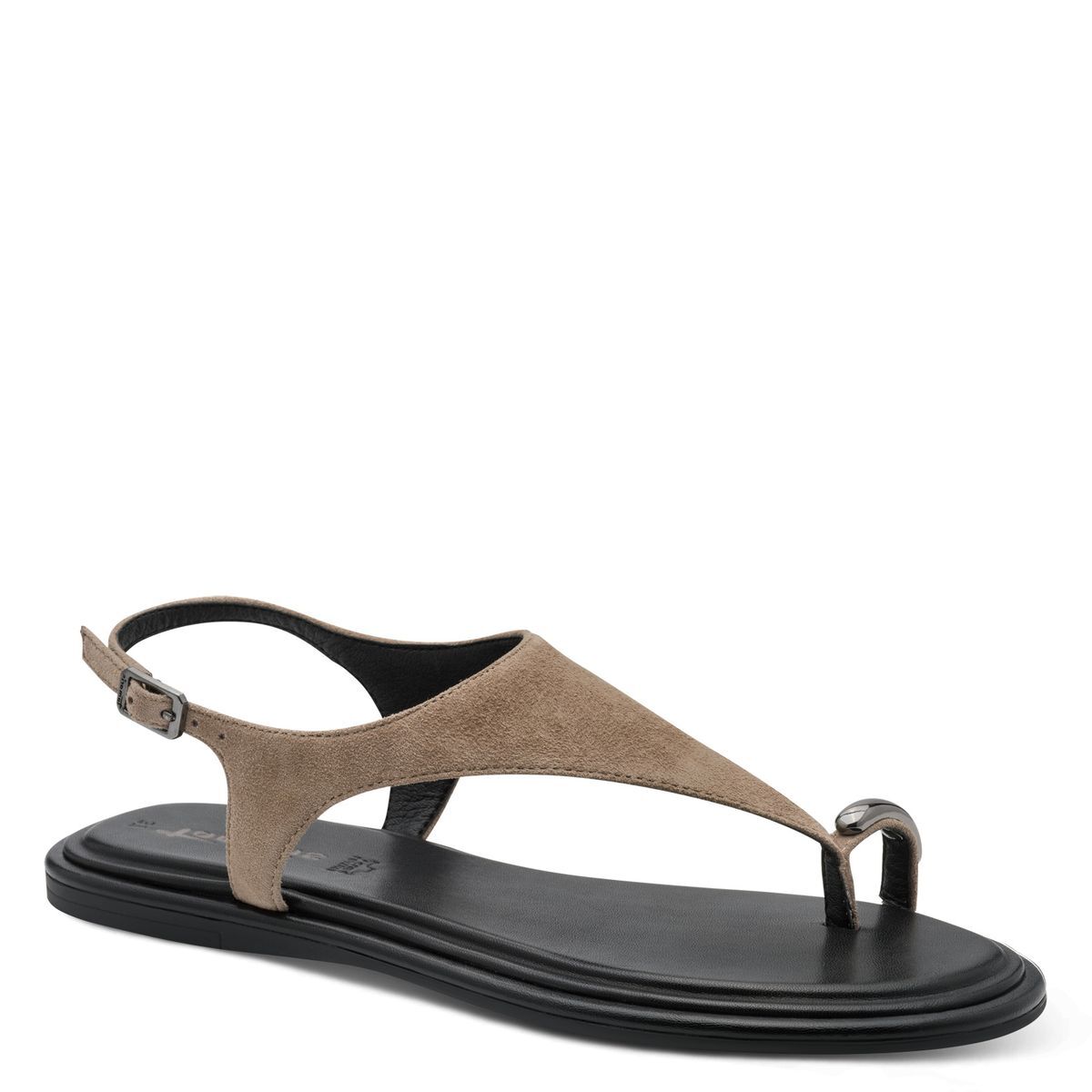 Sandale en cuir marron taupe, TAMARIS