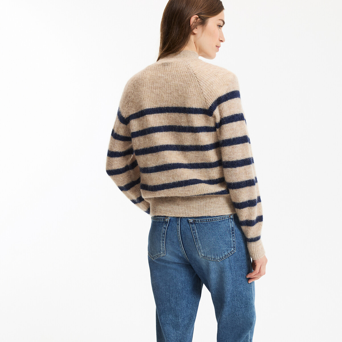 Pull rayé alpaga mélangé Signature ARISTIDE rayé beige/marine, LA REDOUTE COLLECTIONS