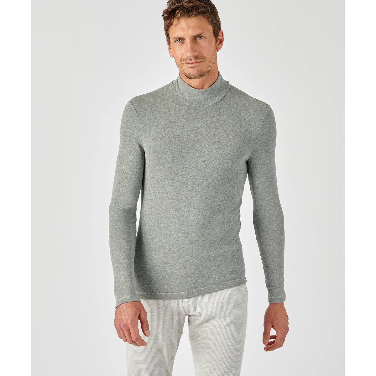 T-shirt col montant Thermolactyl Sensitive gris chiné foncé, DAMART