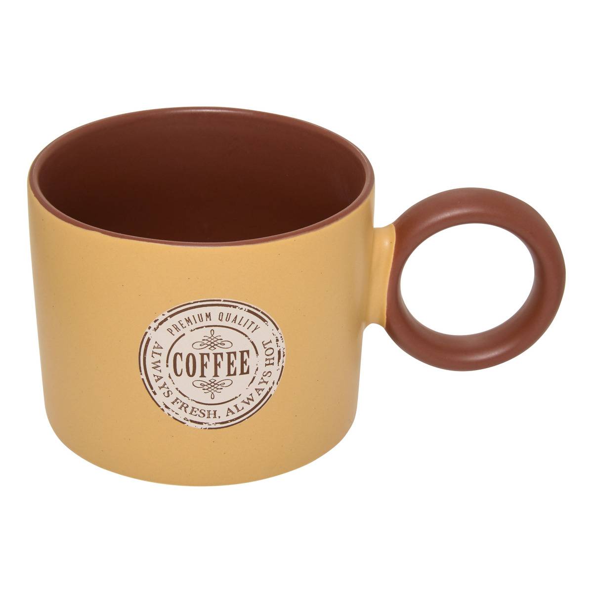 Mug en grès anse ronde 360ml CENTRAL PARK marron, ATMOSPHERA