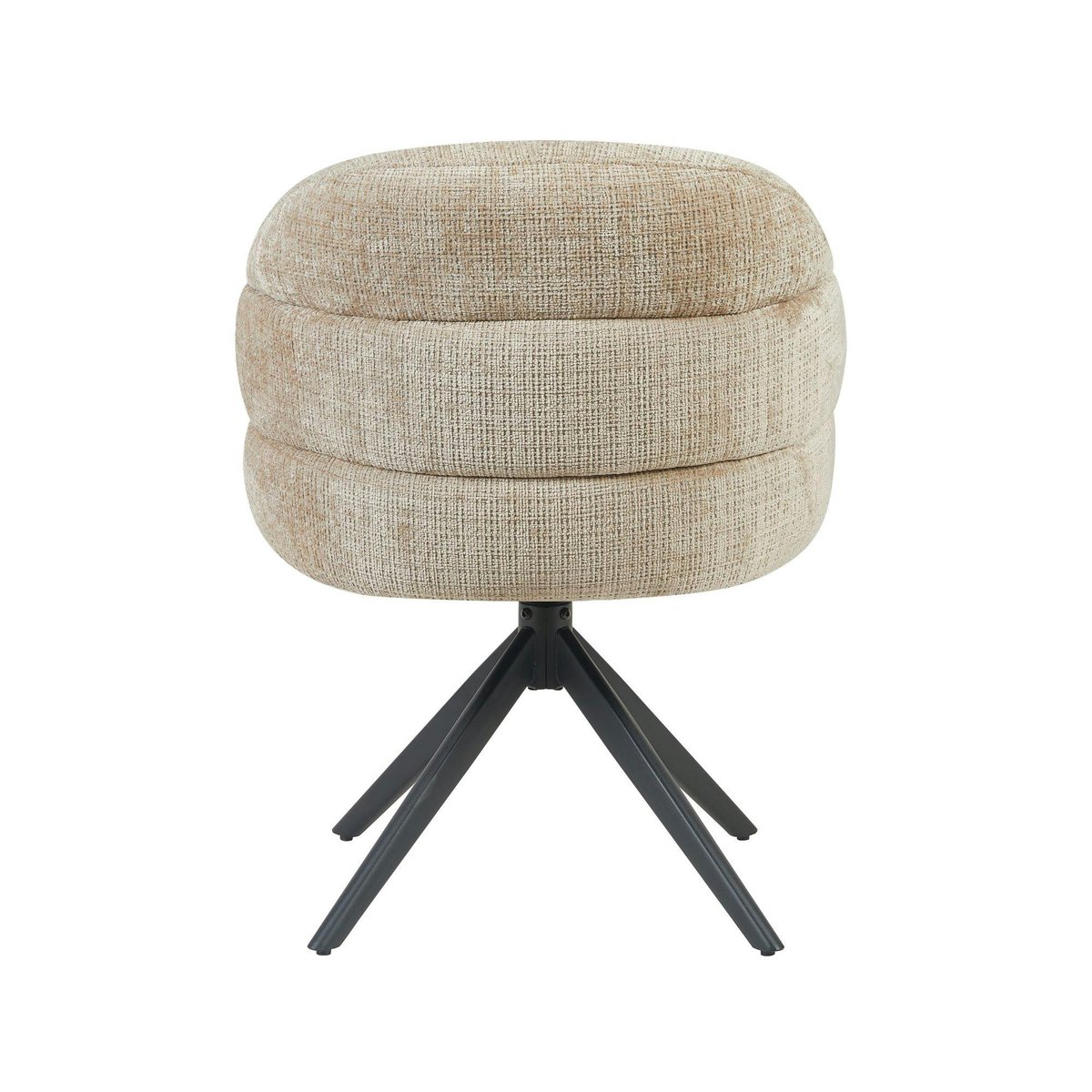 Chaise arrondie pivotante en tissu chenille (lot de 2) CORTINA beige, PIER IMPORT