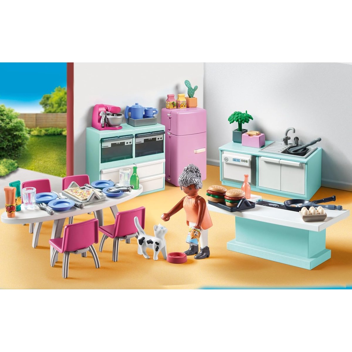 Cuisine avec ilôt central multicolore, PLAYMOBIL