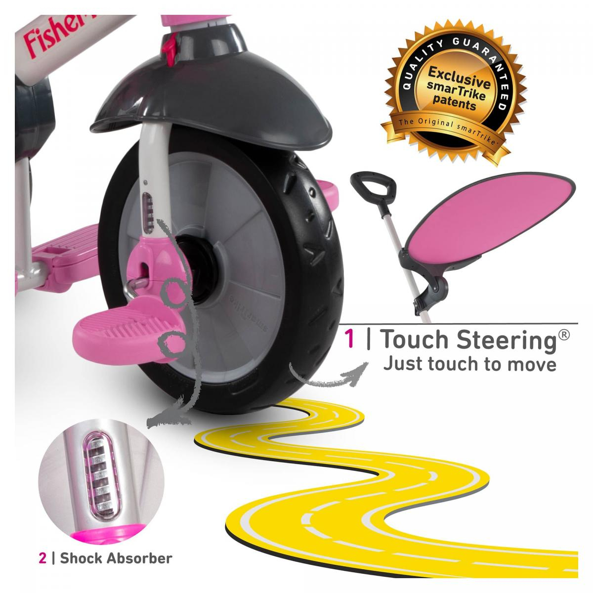 Tricycle Fisher Price Smartrike 3 en 1 Charm Rose rose, SMARTRIKE