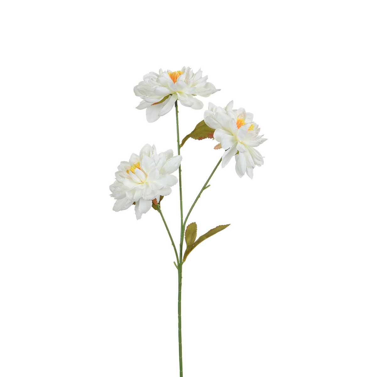 Tige de dahlia 3 fleurs artificielles H63 LES ESSENTIELS blanc, SIA