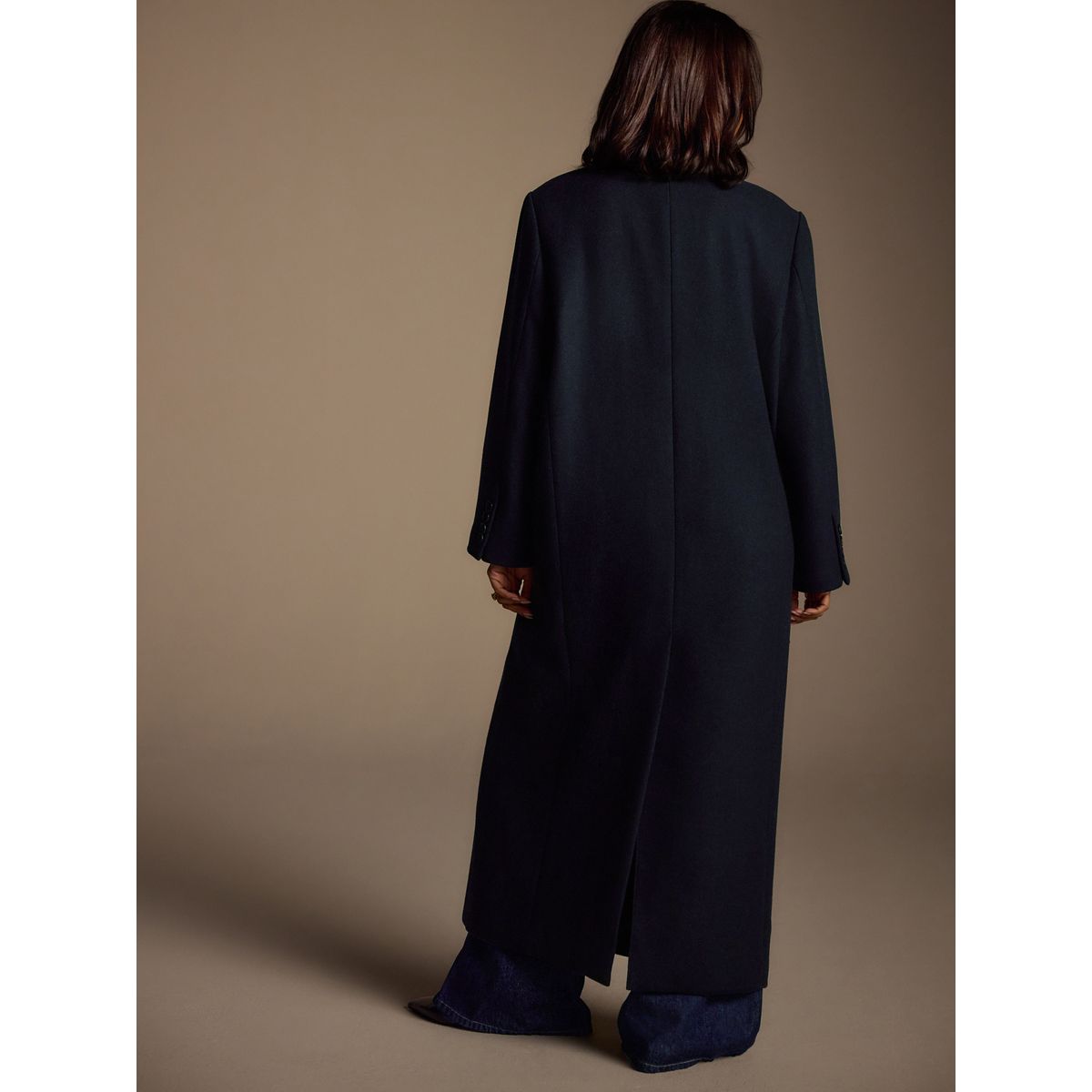 Manteau long en laine mélangée n. premium bleu marine, NEXT