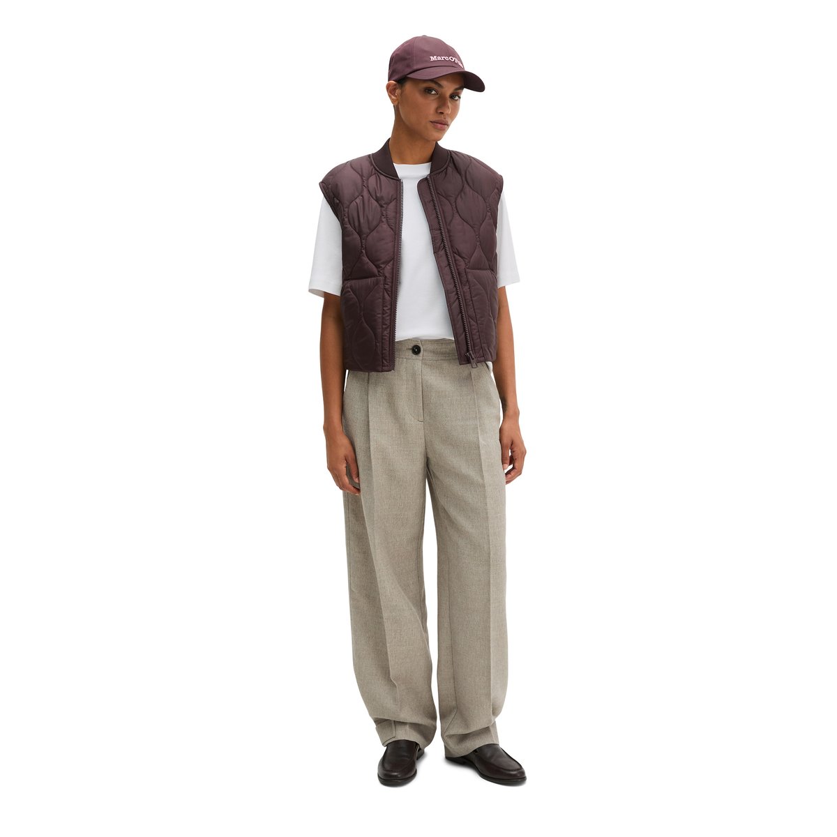 Gilet matelassé MOP x Function en polyester recyclé rouge, MARC O'POLO
