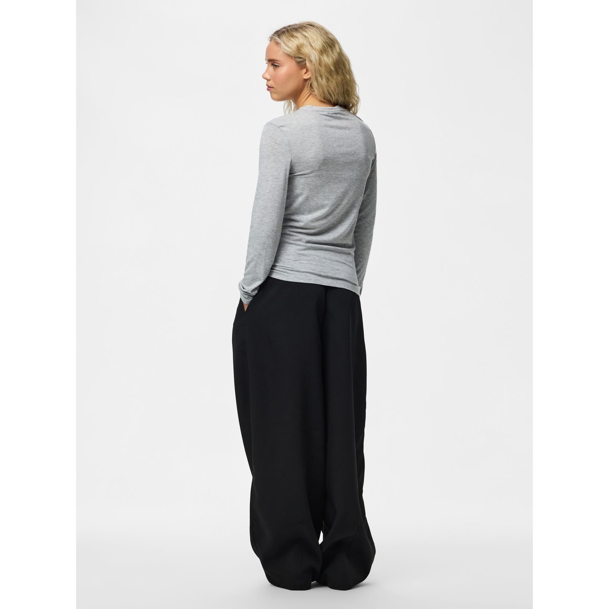 Blouse À Manches Longues PCMARIA gris - light grey melange1, PIECES