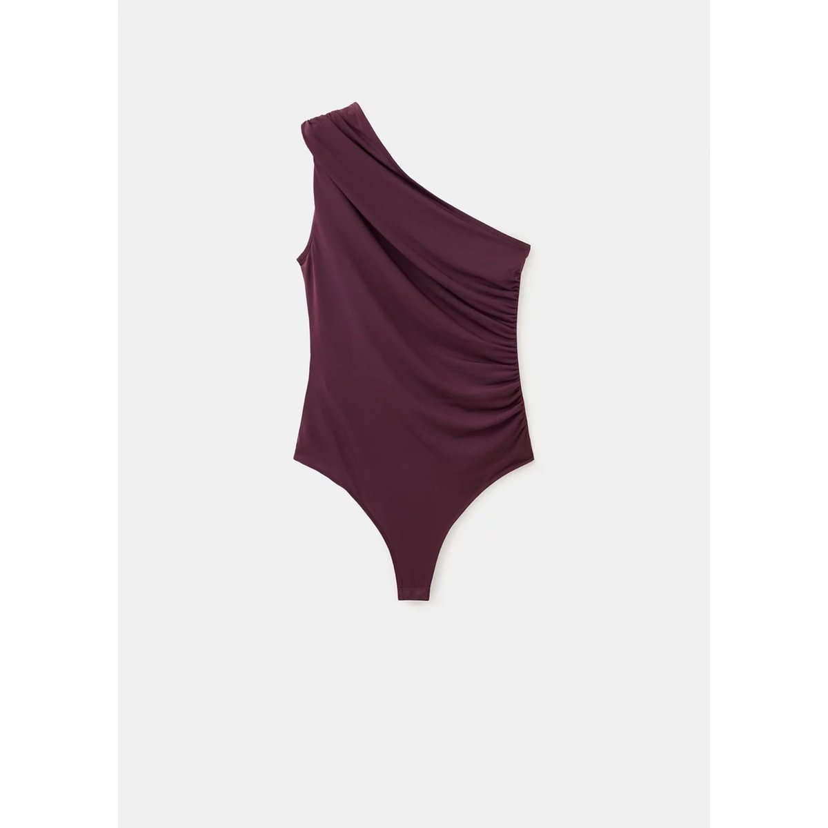 Body asymétrique encolure lie de vin, MANGO