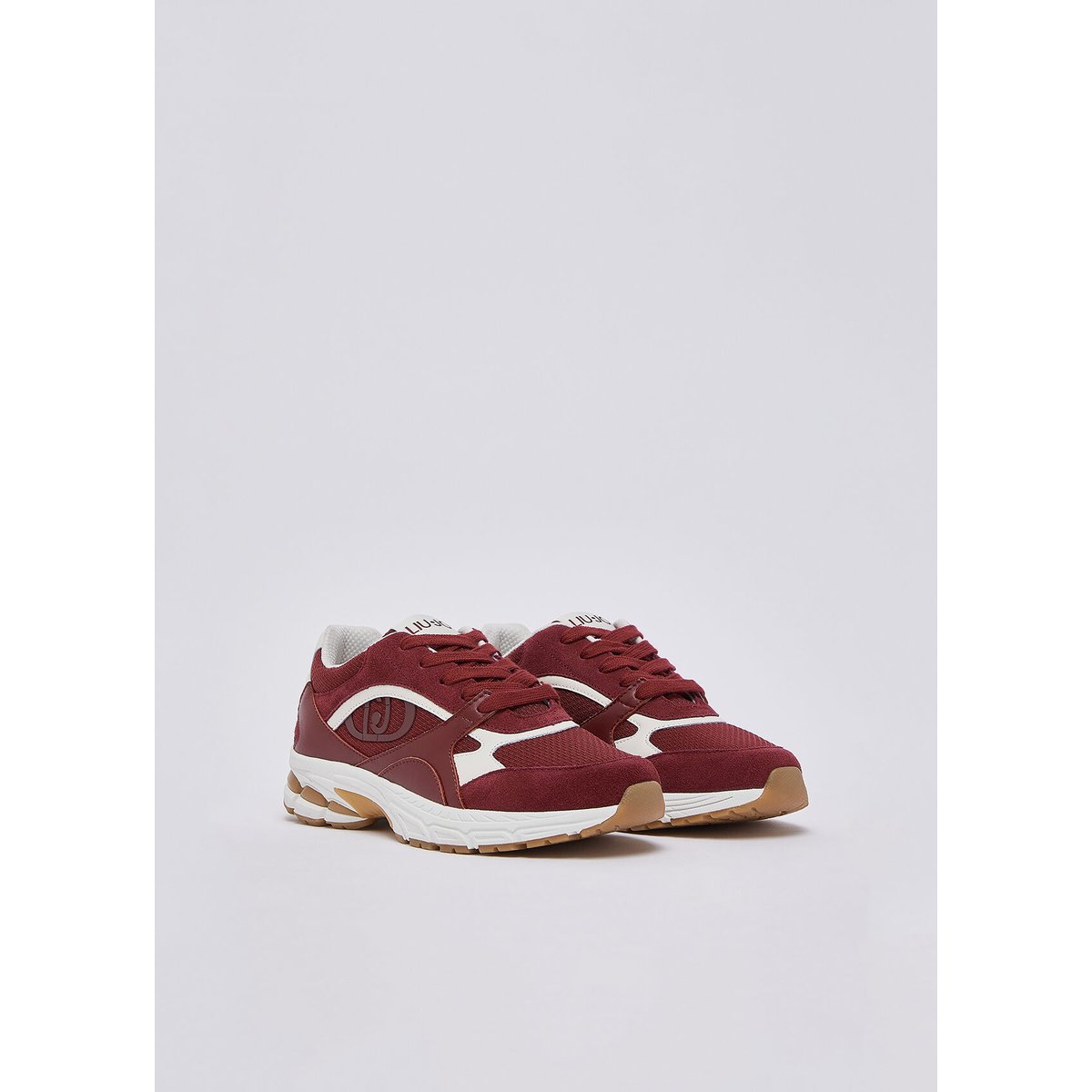 Baskets en daim et mesh rouge cerise, LIU JO