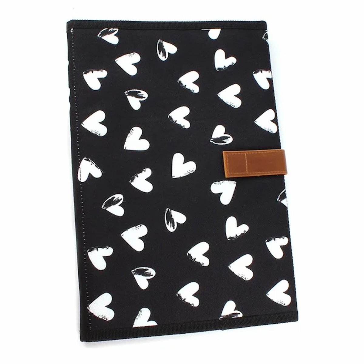 Sac à langer et son matelas KIDZROOM noir, coeurs, KIDZROOM
