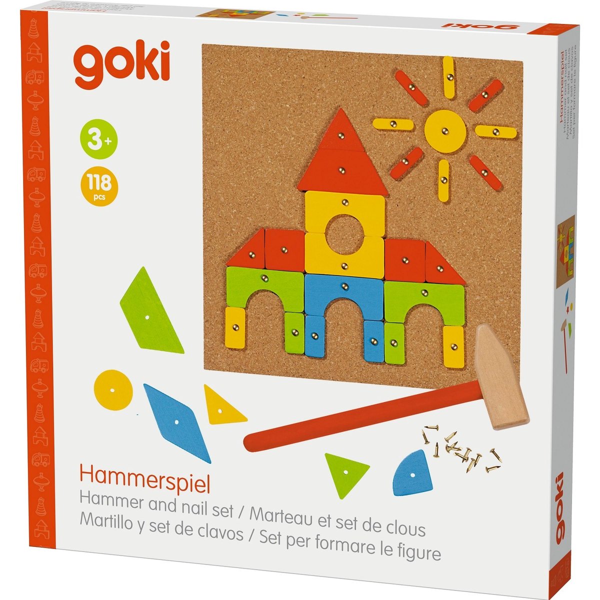 Jeu de clous et marteau rouge, GOKI