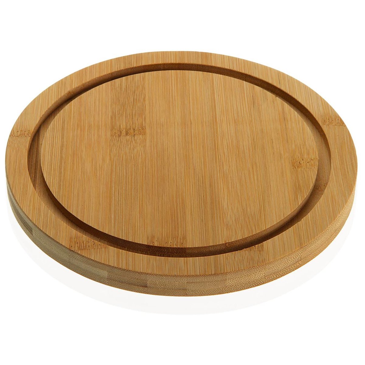 Plateau fromage rond bambou et cloche acrylique 20x20x10cm bois, VERSA