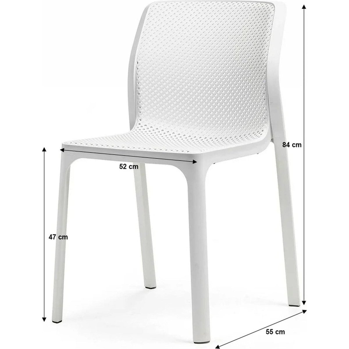 Chaise de jardin ajourée empilable blanc, RECOLLECTION