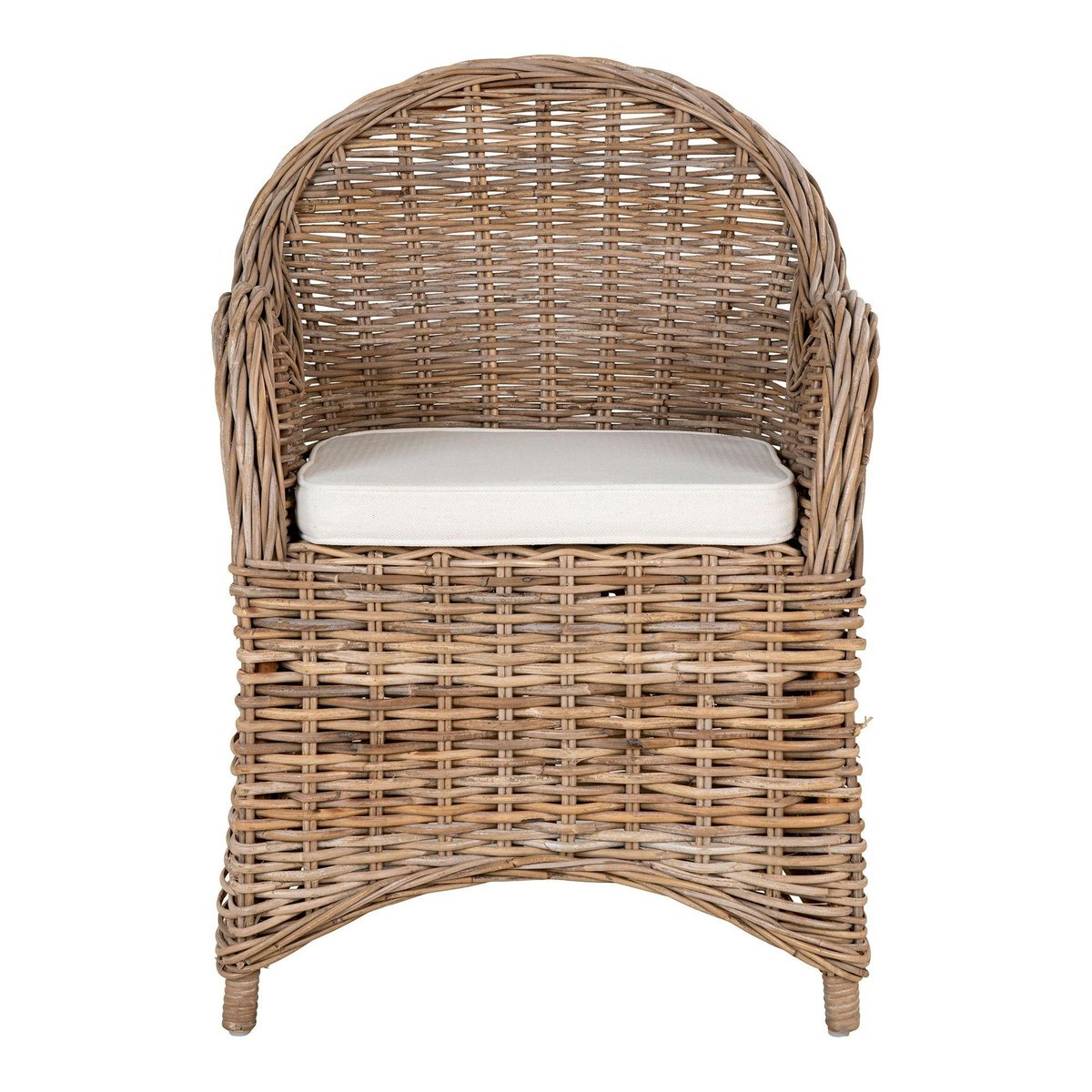 Fauteuil de jardin en rotin gris avec coussin d'assise MENDOZA gris, PIER IMPORT