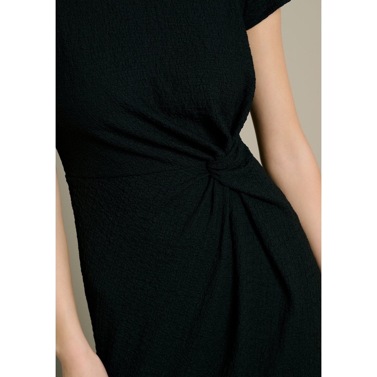 Robe maille twistée noir, LOLALIZA