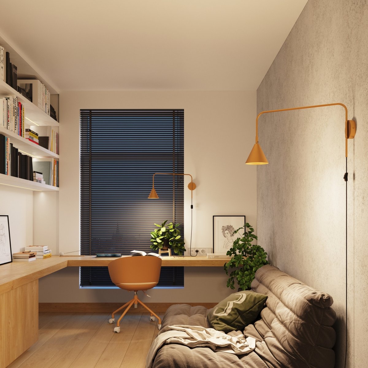 Applique murale Jaune E14 1 Nox jaune, EDEN