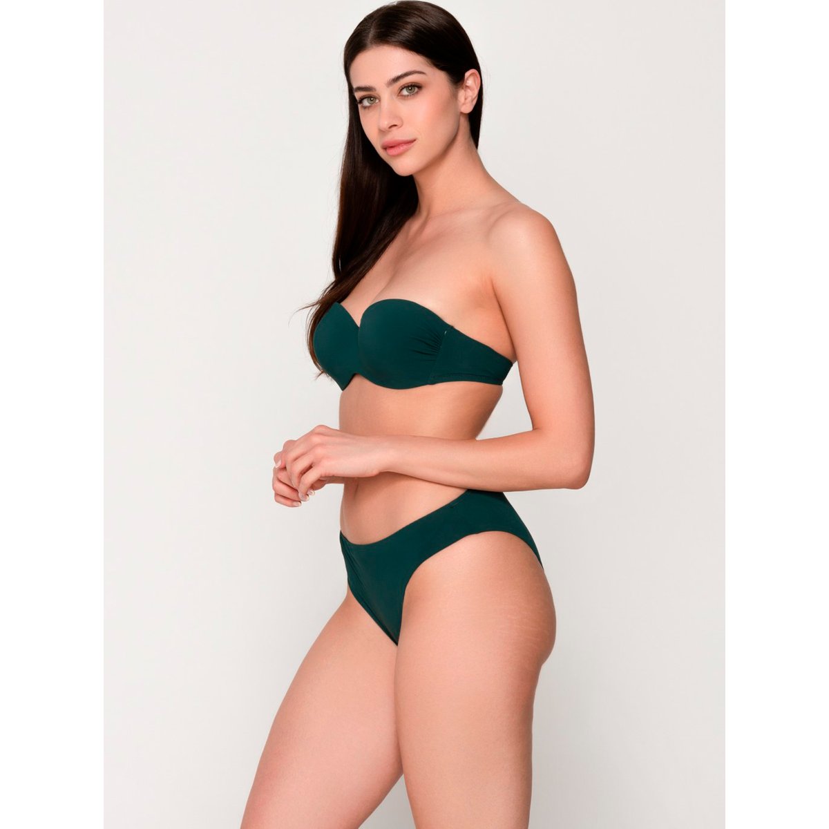 Haut maillot de bain bandeau préformé BLUE SENSE vert, LUNA SPLENDIDA
