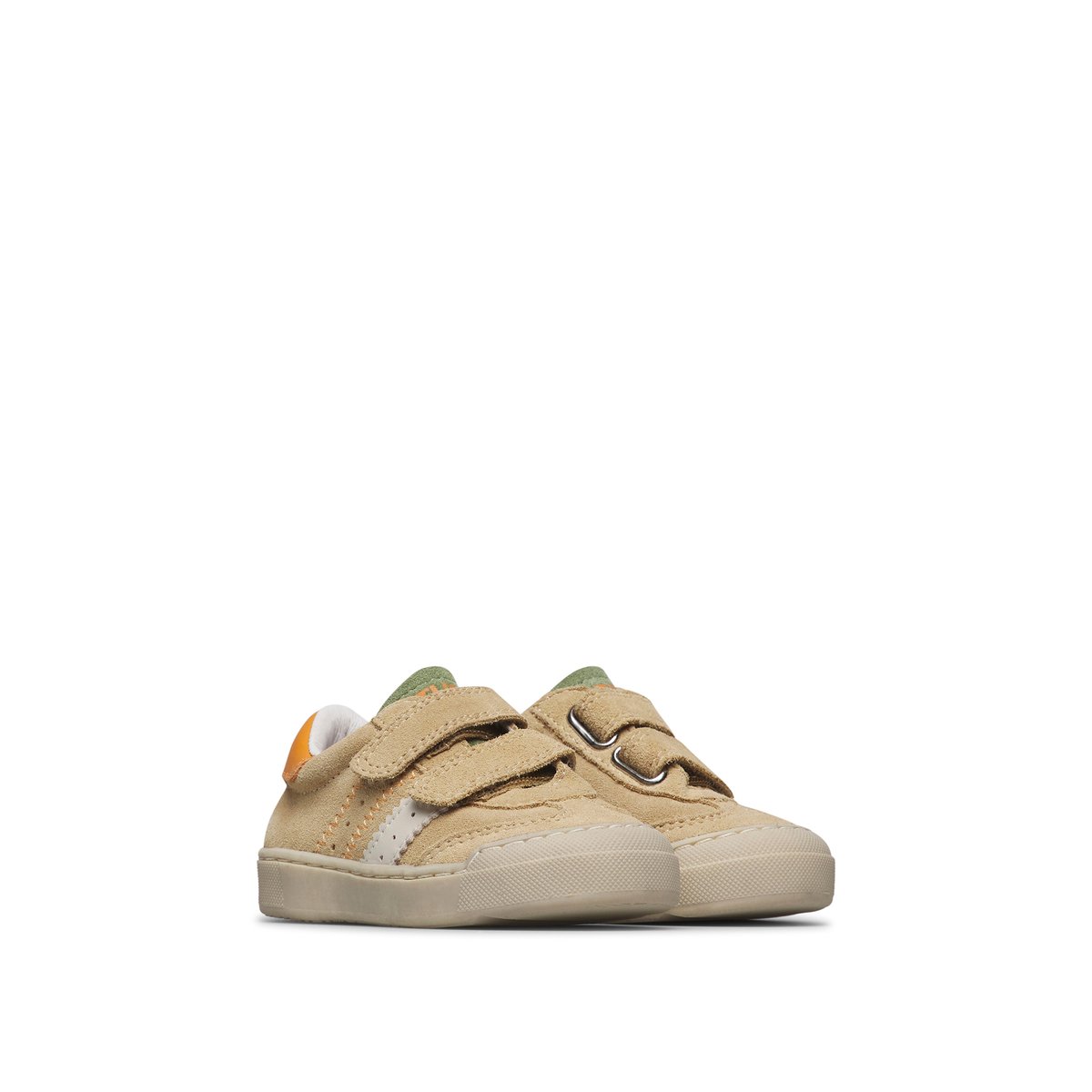 Sneakers en cuir et en daim RIBY VL. beige-orange, NATURINO