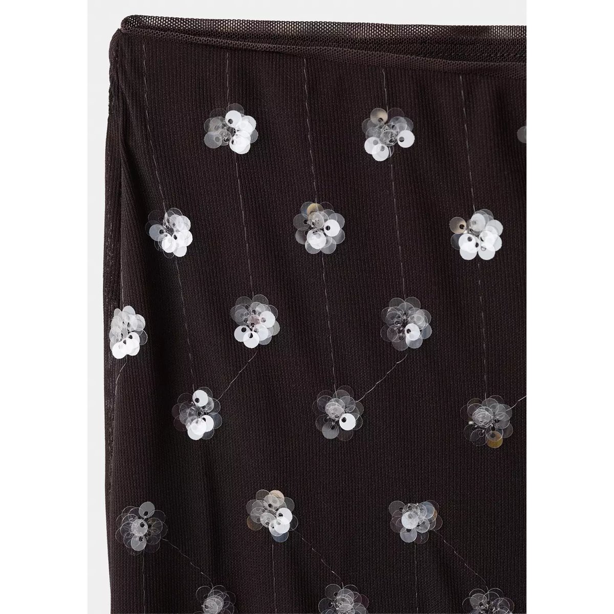 Pantalon droit paillettes chocolat, MANGO