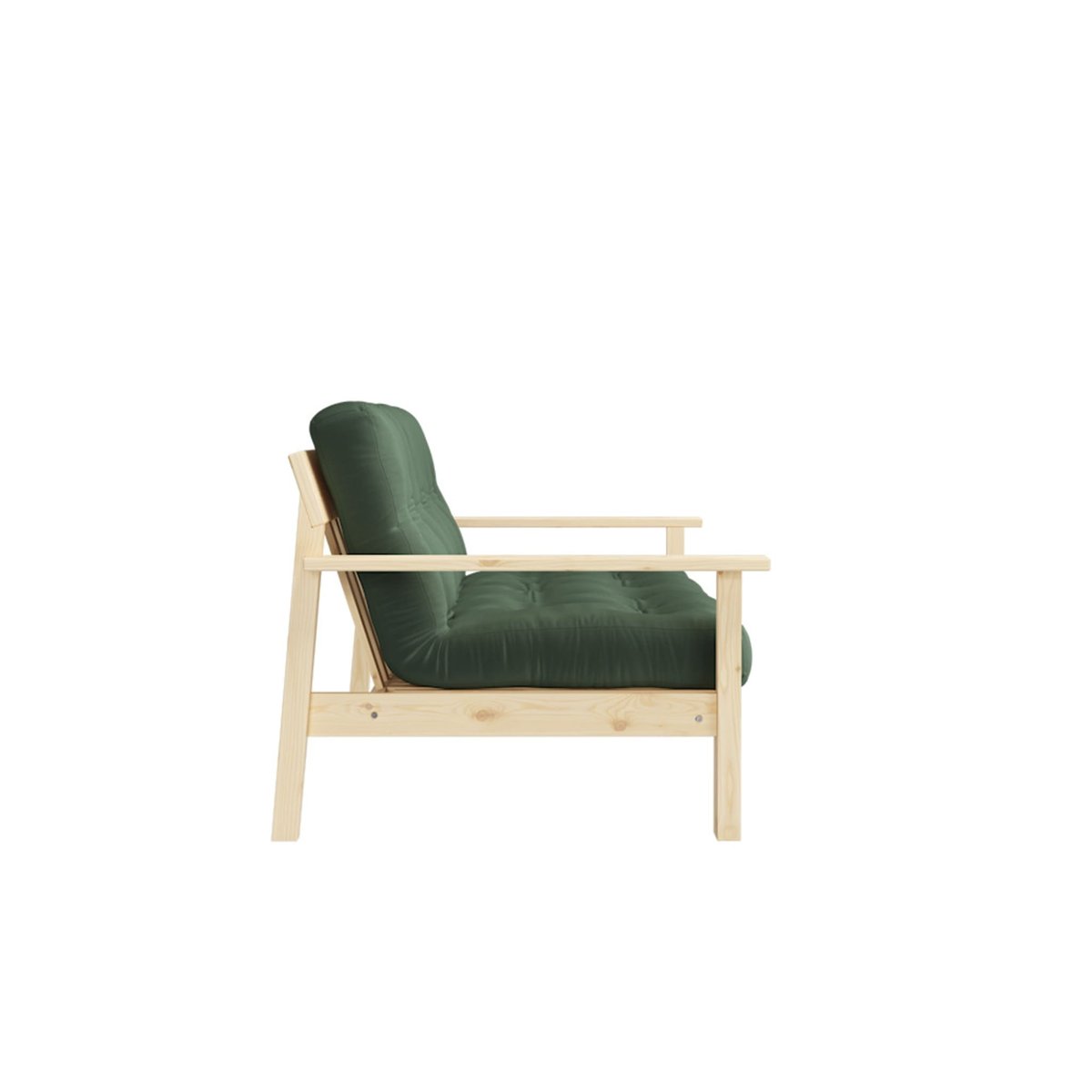 Canapé convertible en pin massif avec futon UNWIND kaki, KARUP DESIGN