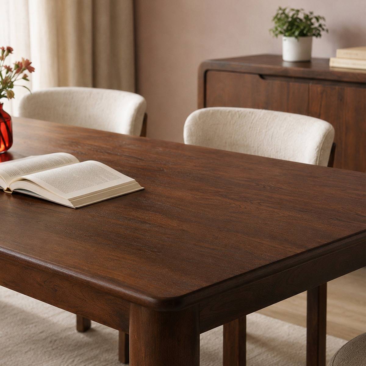 Table à manger en bois de manguier RIVEN bois foncé, MADE IN MEUBLES 