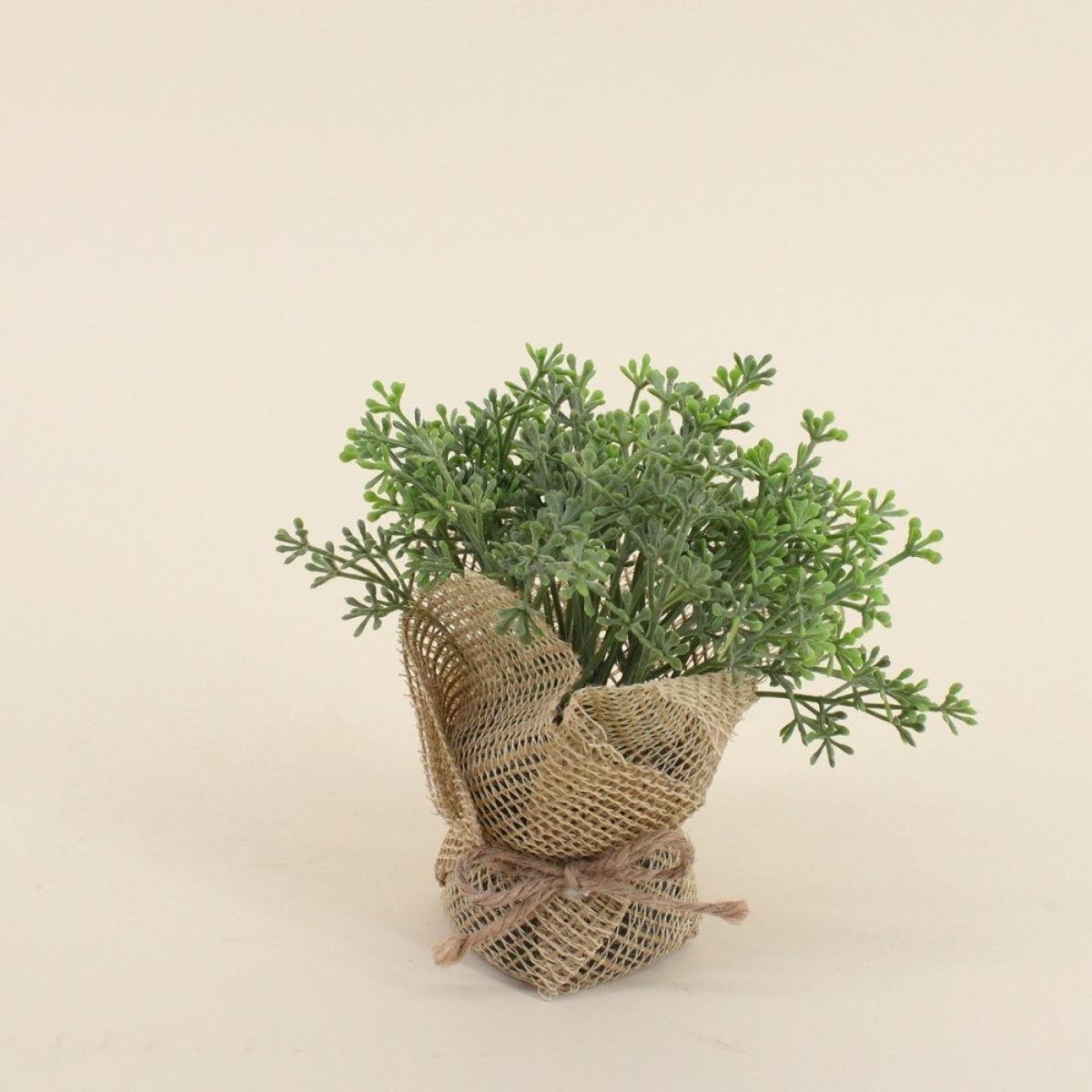 Lot de 6 plantes artificielles pot en jute 14cm beige, ORNAMI