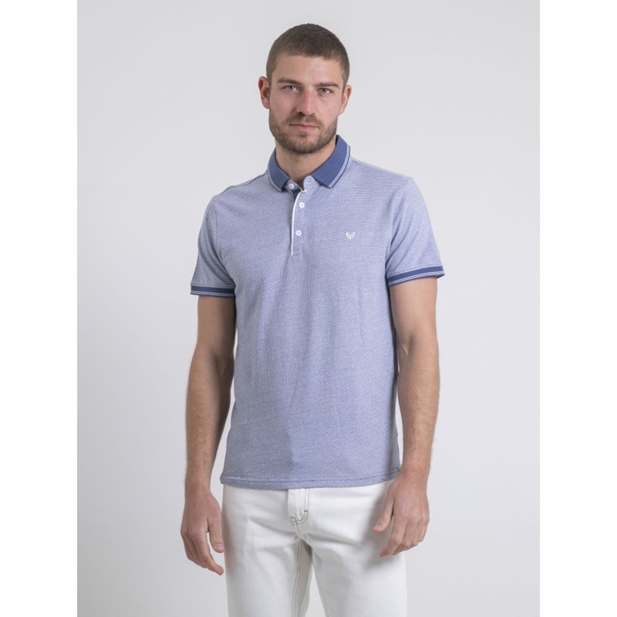 Polo Manches Courtes Pur Coton Pouloris bleu, RITCHIE