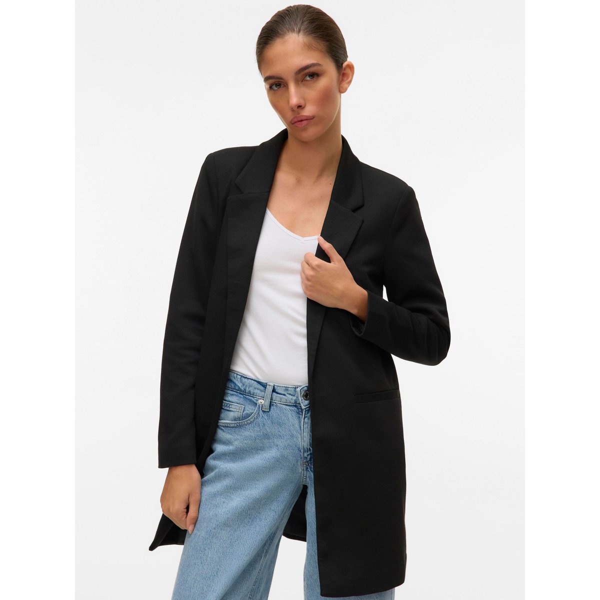 Veste blazer longue black, VERO MODA