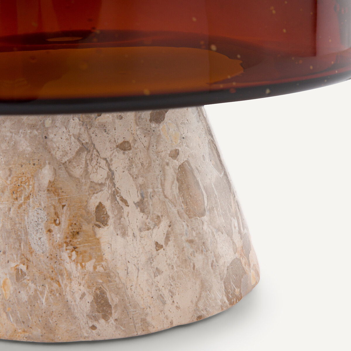 Trapani Glass and Marble Dish brown marble, AM.PM