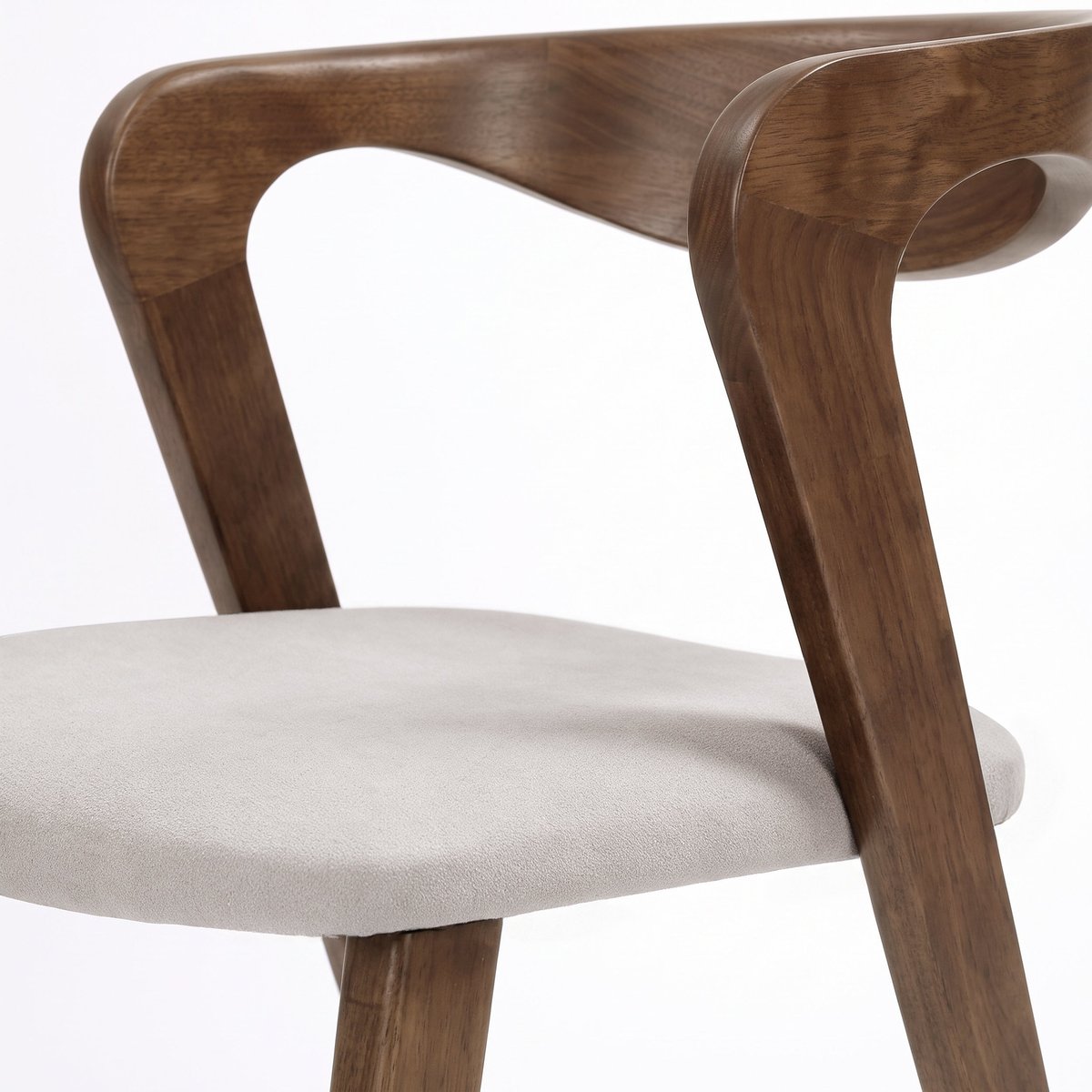 Chaise en bois d'hévéa et tissu - VEGA marron, MAISON PAVANE