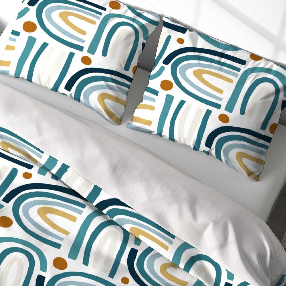 Parure de lit - housse de couette avec taies en microfibre vert, EDEN