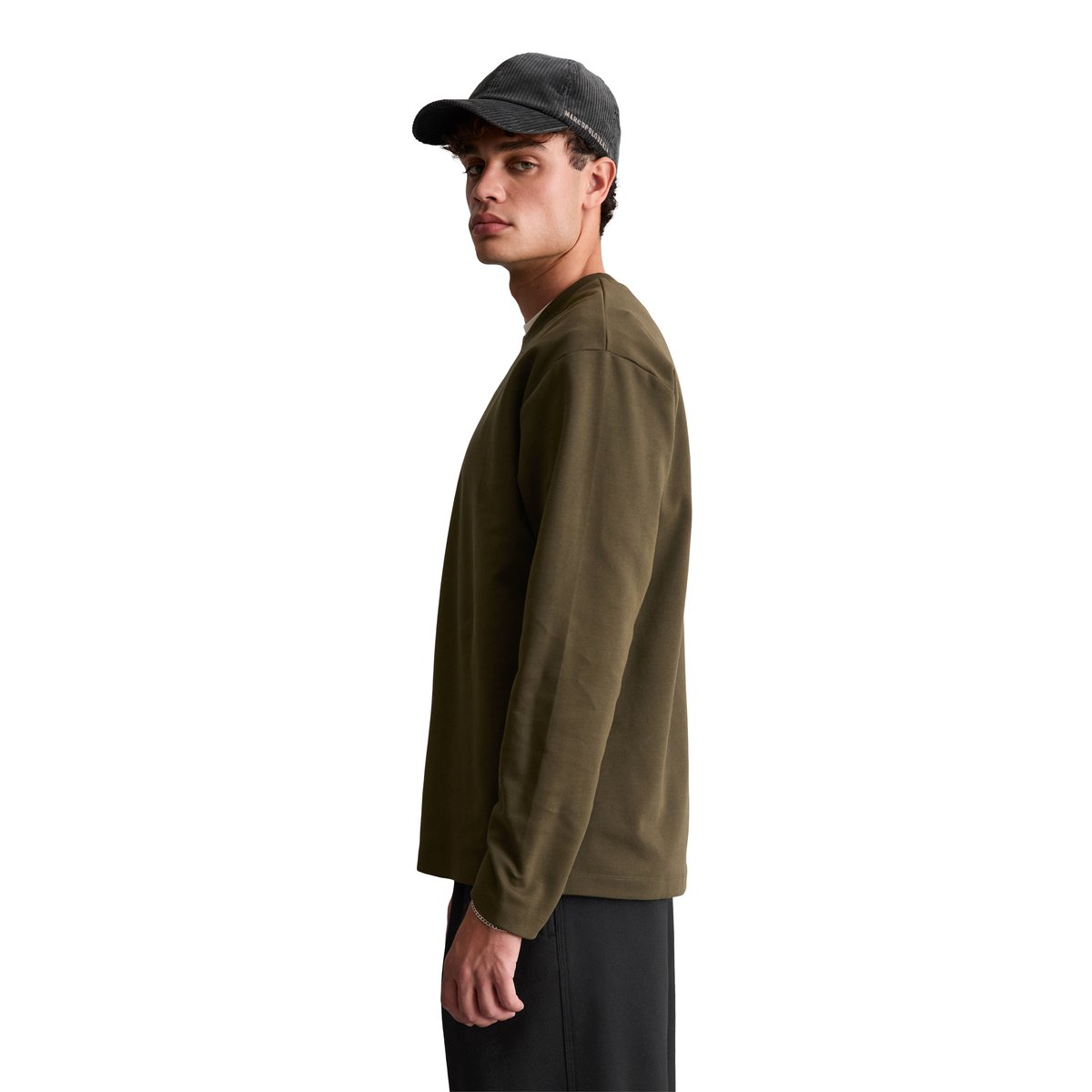 T-shirt à manches longues ample, épais en coton bio marron, MARC O’POLO DENIM