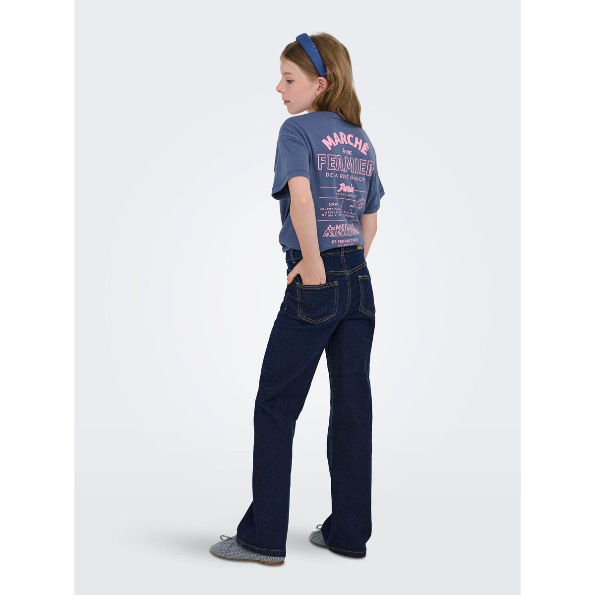 Jean À Jambe Large dark blue denim, KIDS ONLY