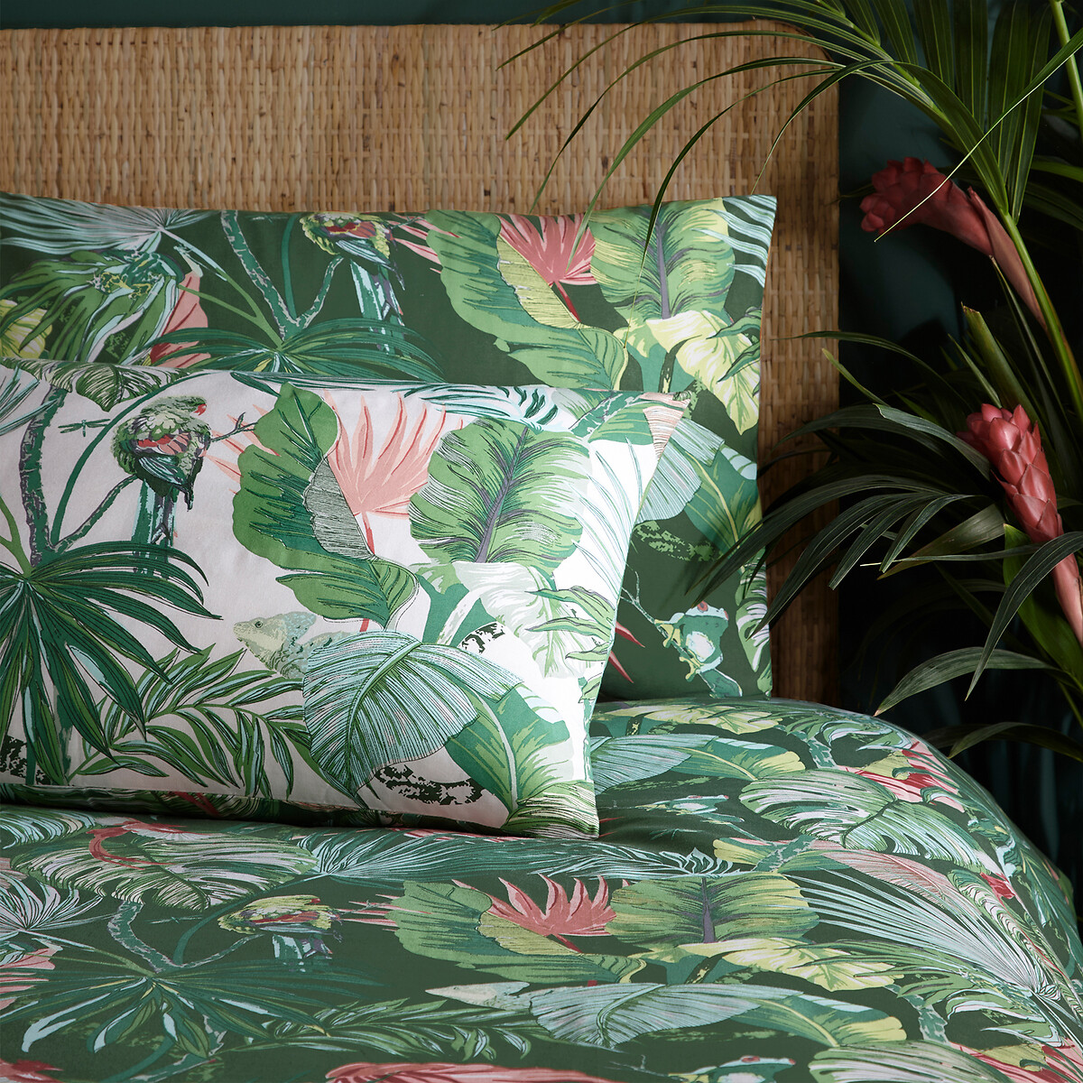 Amazonia Cotton Mix Duvet Cover and Pillowcase Set jade, FURN.