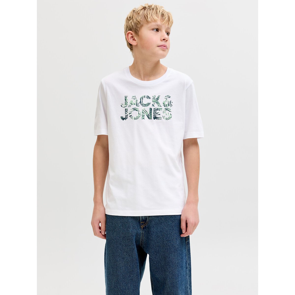 Printed Short Sleeve T-Shirt white, JACK & JONES JUNIOR