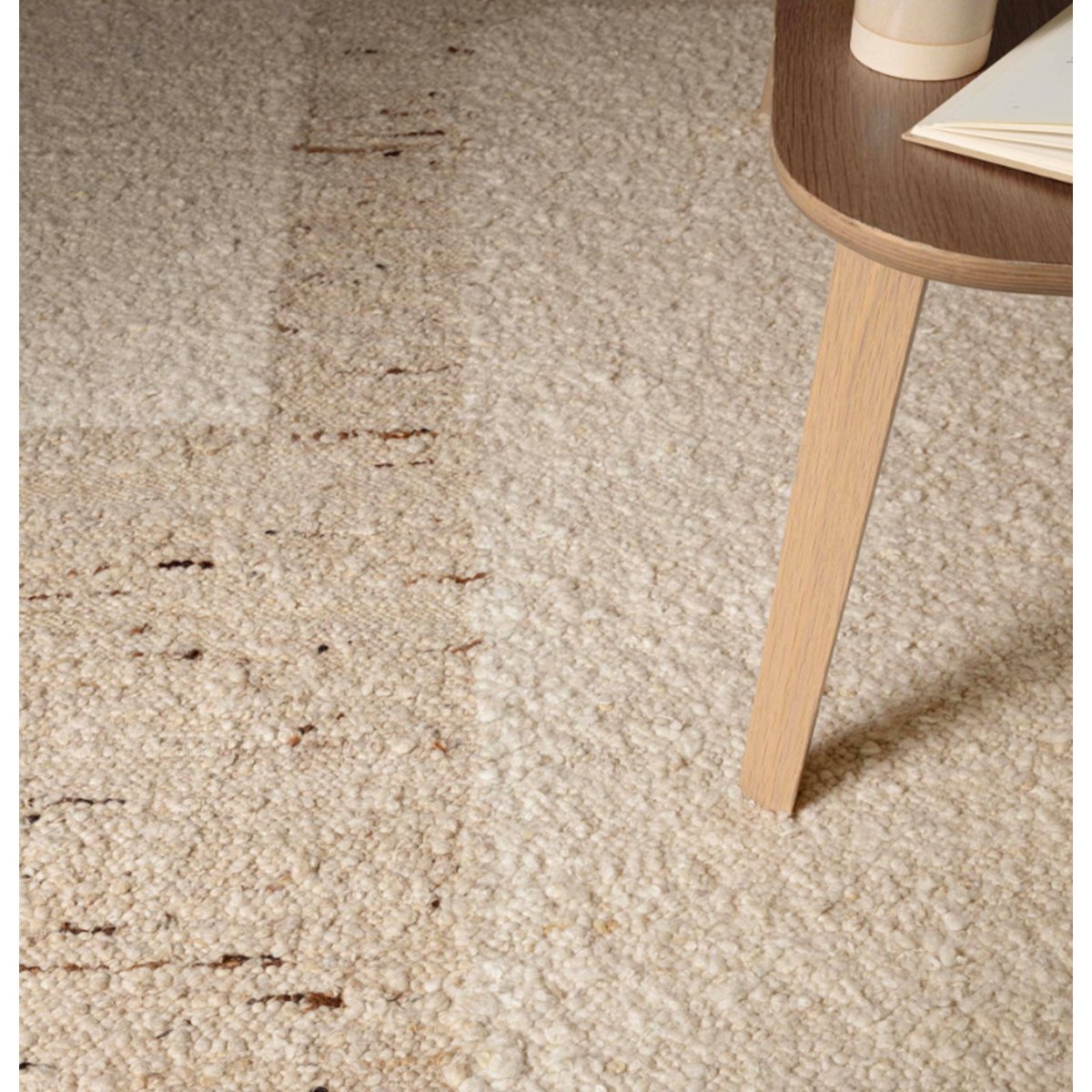 Tapis de salon en laine tissé plat RADDEL beige, NOVATREND