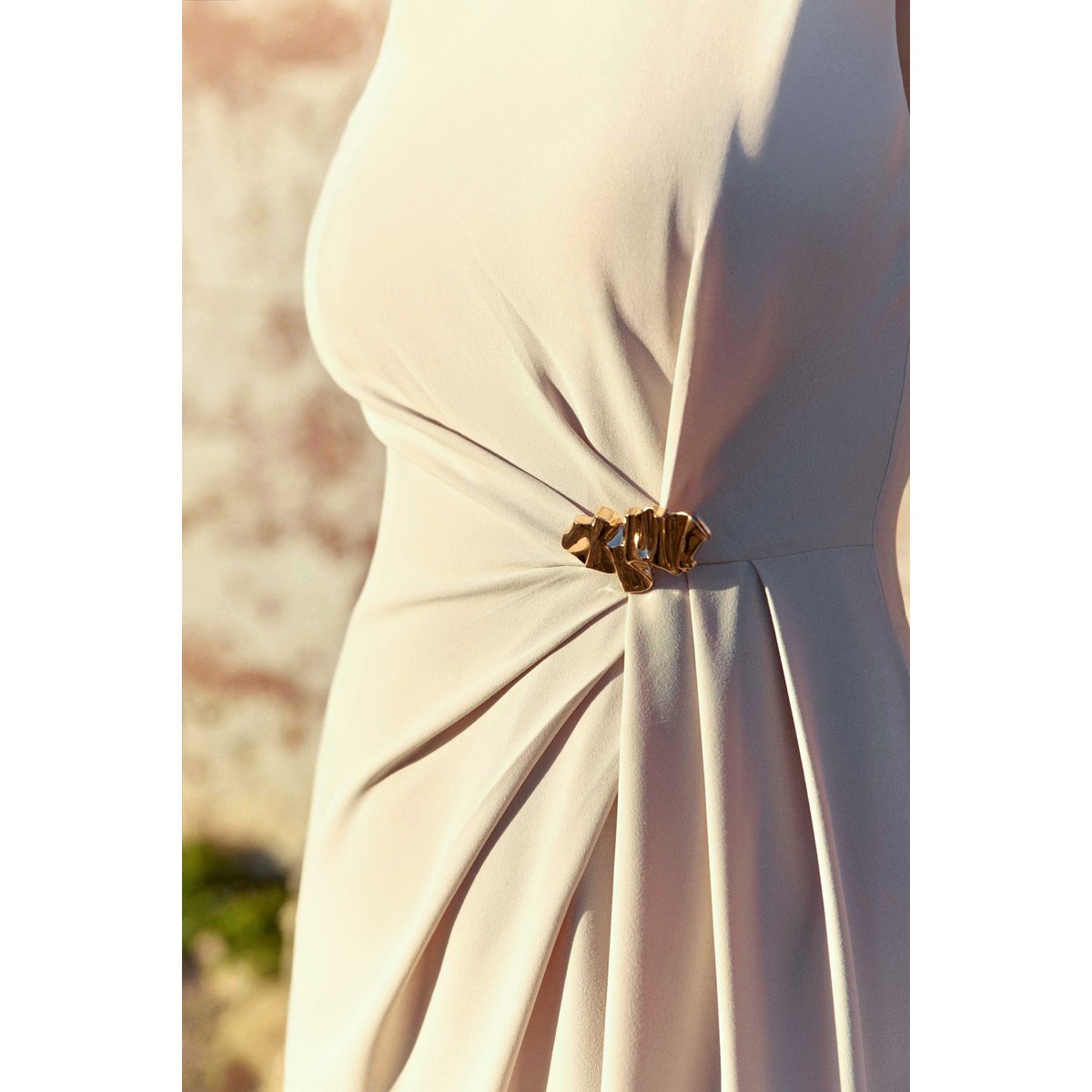 Robe midi asymétrique uni ROSA 13-beige, LA PETITE ETOILE