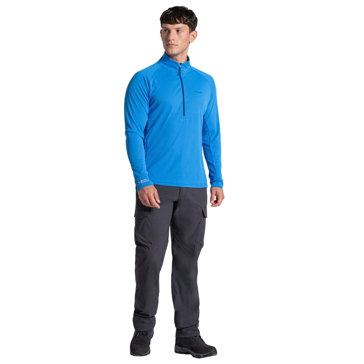 Sweat uni à col montant zippé bleu ciel, CRAGHOPPERS