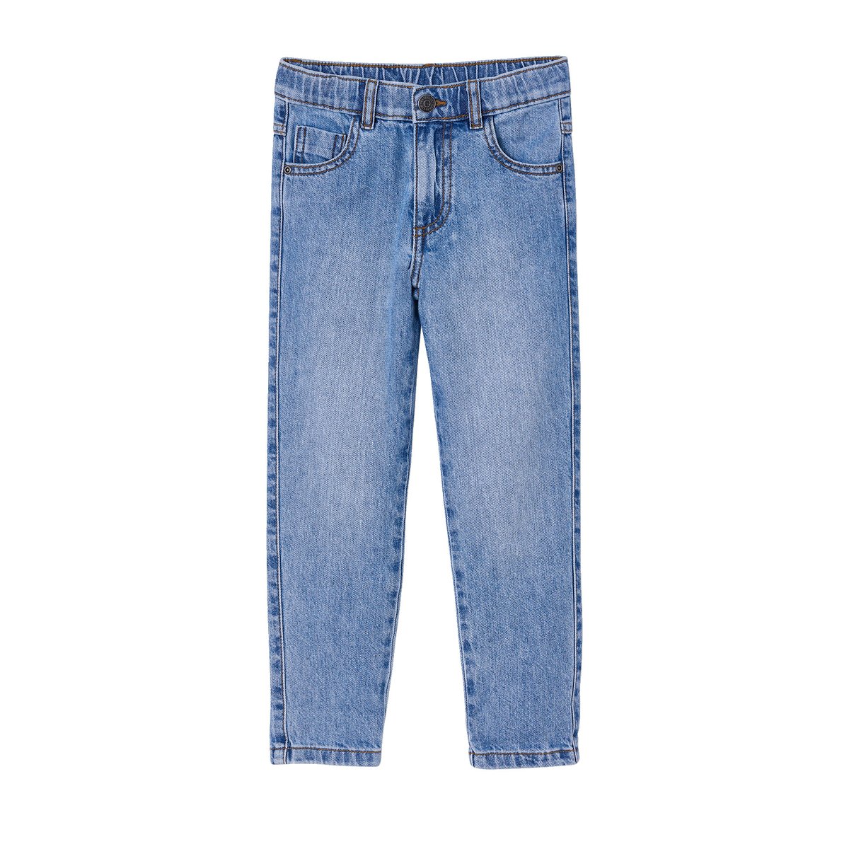 Jean large taille élastiquée et ajustable stone, VERTBAUDET